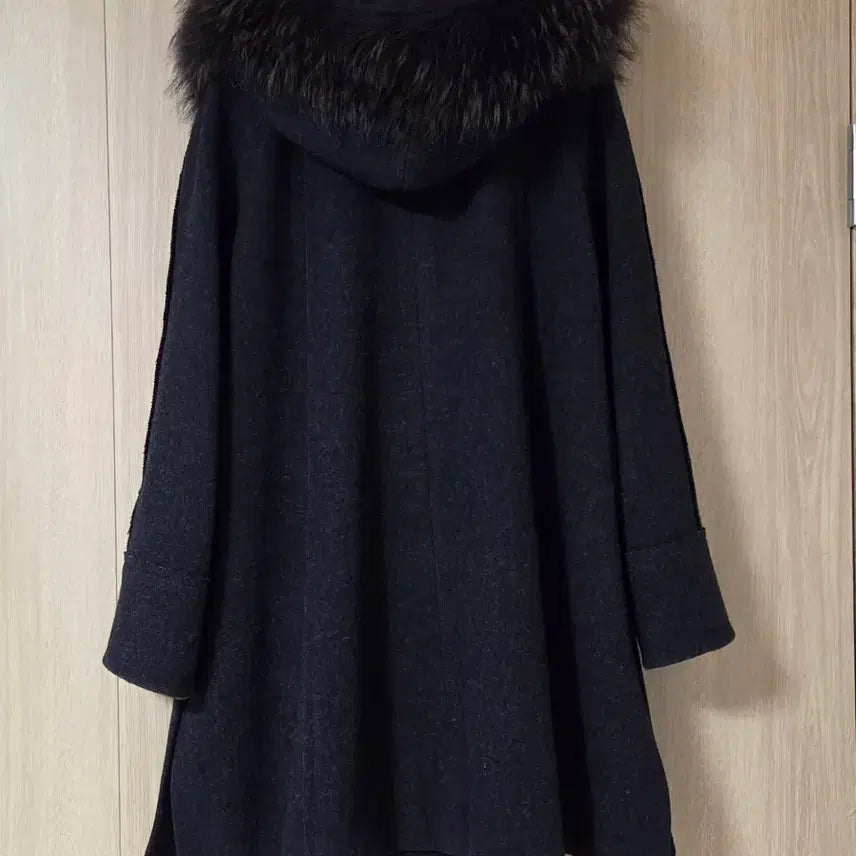 [BUNJANG] SJSJ Wool Cashmere Blend Fur Hooded Coat / 한섬 SJSJ 코트 (양모 캐시미어 혼방 천연퍼후드 코트)