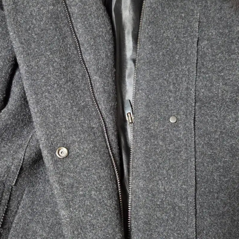 [BUNJANG] SJSJ Wool Cashmere Blend Fur Hooded Coat / 한섬 SJSJ 코트 (양모 캐시미어 혼방 천연퍼후드 코트)