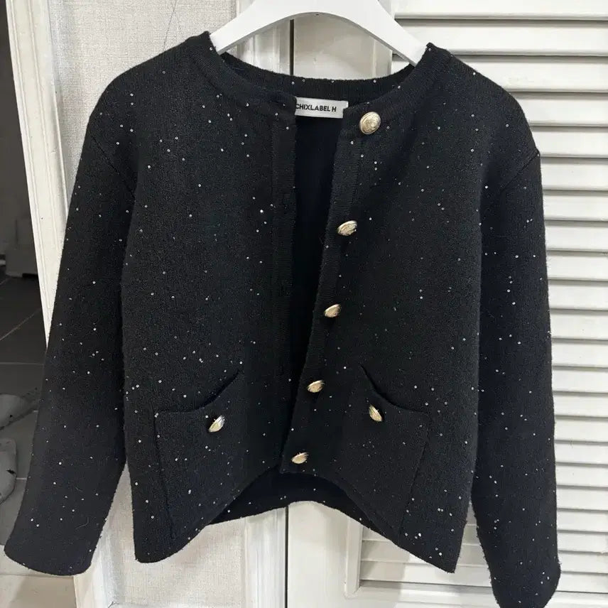 [BUNJANG] Chicks Label Merci Sequin Knit Jacket / 칙스라벨 메르시 시퀸 니트자켓