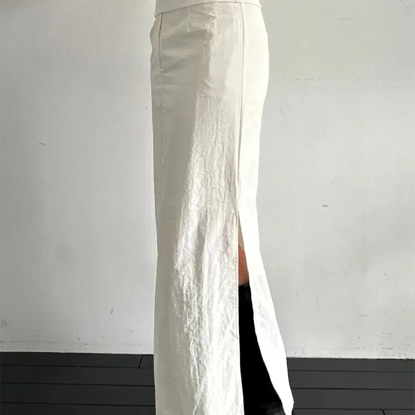 [BUNJANG] Unbranded Two Slit Nylon Long Skirt S / 새상품 / 투 슬릿 나일론 롱스커트 s