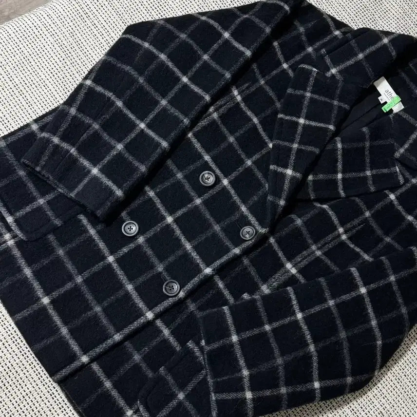 [BUNJANG] Atelier Vanessa Bruno Check Double Coat / 아떼 바네사 브루노 체크 더블코트