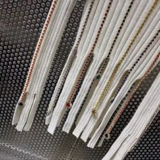 [BUNJANG] Imported White Beaded Knit Sweater / 새상품 수입 비즈니트