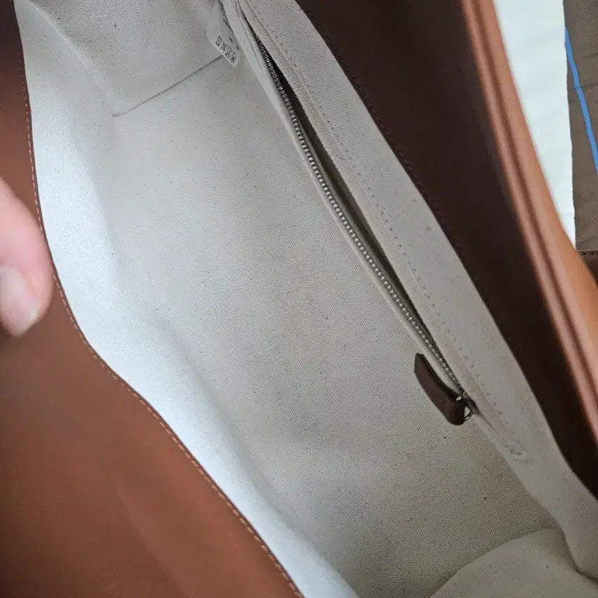 [BUNJANG] Button Canvas Leather Shoulder Bag / (새상품)버튼 캔버스 레더 숄더백