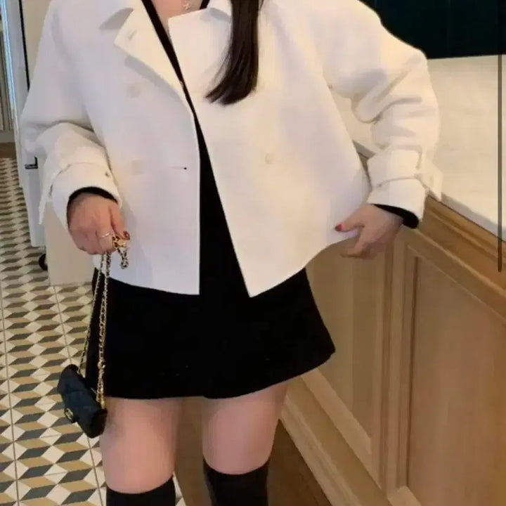 [BUNJANG] Raplie Cream Handmade Short Coat / 라플리에 크림 핸드메이드 숏코트
