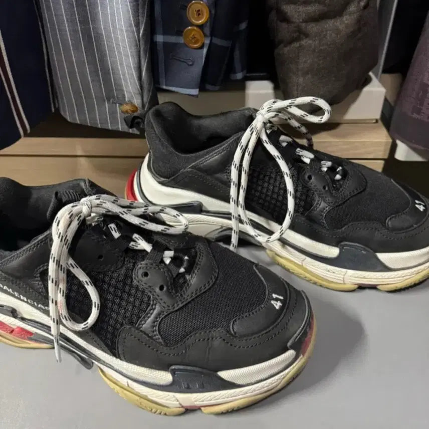 [BUNJANG] Balenciaga Triple S Sneakers (Black) - Size 41 / 발렌시아가 정품 트리플s 41사이즈