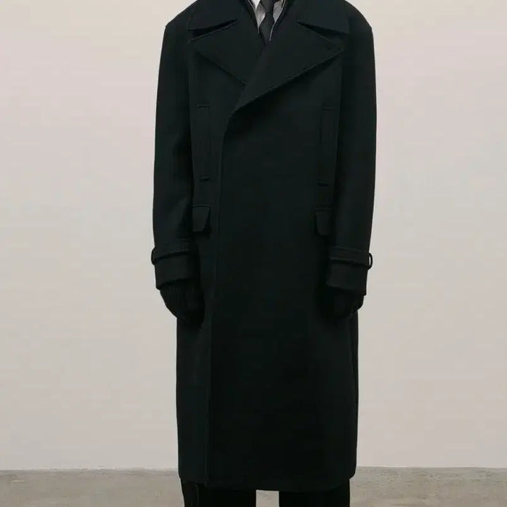 [BUNJANG] Label Archive Premium Wool Double Breasted Coat Black / [1사이즈]라벨아카이브 프리미엄 울 더블 브레스티드 코트 블랙