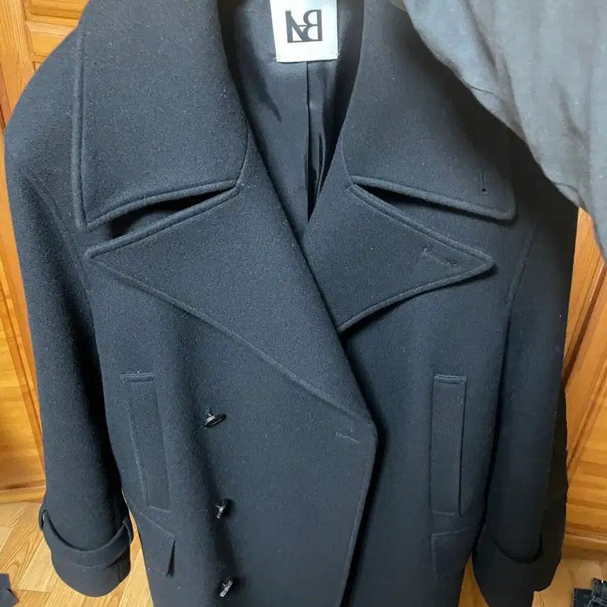 [BUNJANG] Label Archive Premium Wool Double Breasted Coat Black / [1사이즈]라벨아카이브 프리미엄 울 더블 브레스티드 코트 블랙