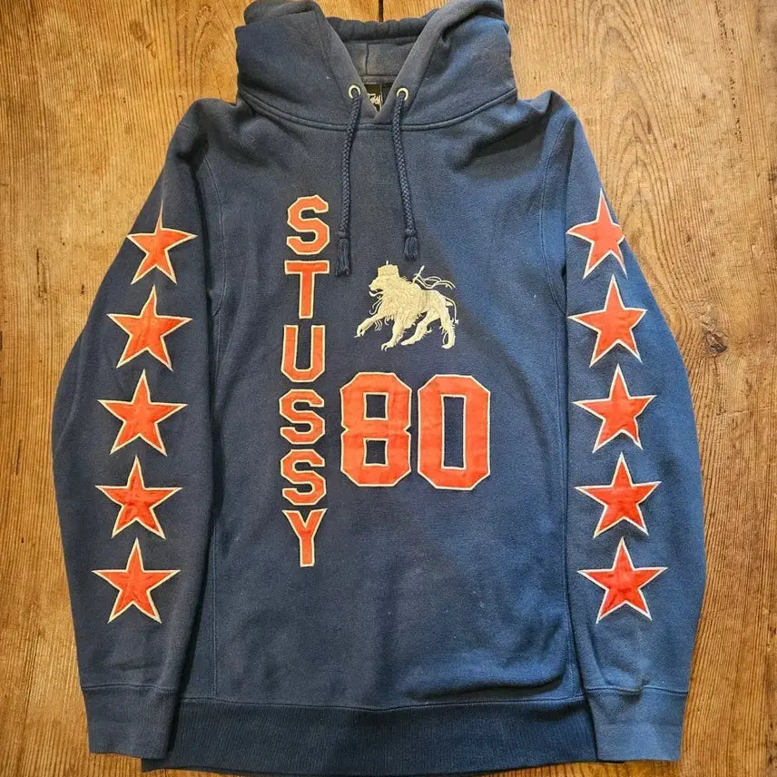 [BUNJANG] Stüssy Lion Embroidered Hoodie / 빈티지 스투시 라이온 자수 후드