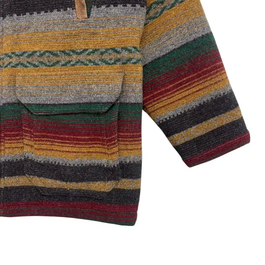 [BUNJANG] Woolrich Leather Aztec Wool Jacket / 울리치 레더 아즈텍 울 자켓