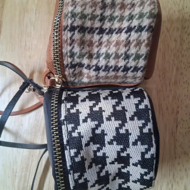 [BUNJANG] Check Pattern Coin Purse Set / 체크 지갑 키링 2개세트