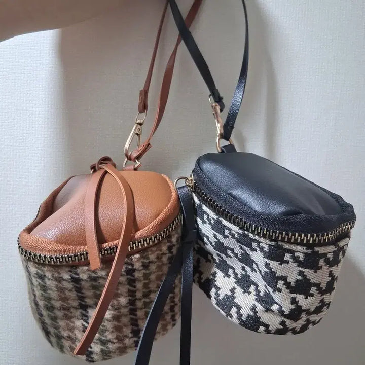 [BUNJANG] Check Pattern Coin Purse Set / 체크 지갑 키링 2개세트