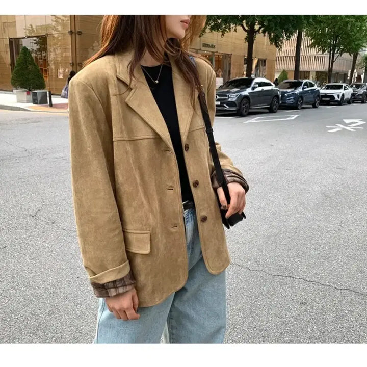 [BUNJANG] Suede Jacket / 스웨이드 자켓