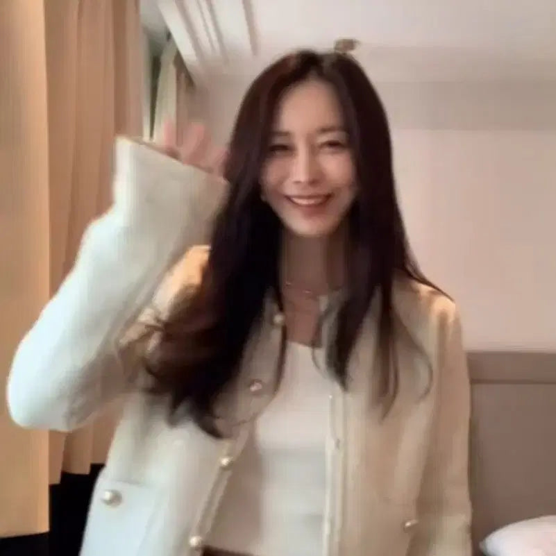 [BUNJANG] Chix Label Sequin Jacket Cardigan - Ivory / 칙스라벨 시퀸자켓가디건 아이보리