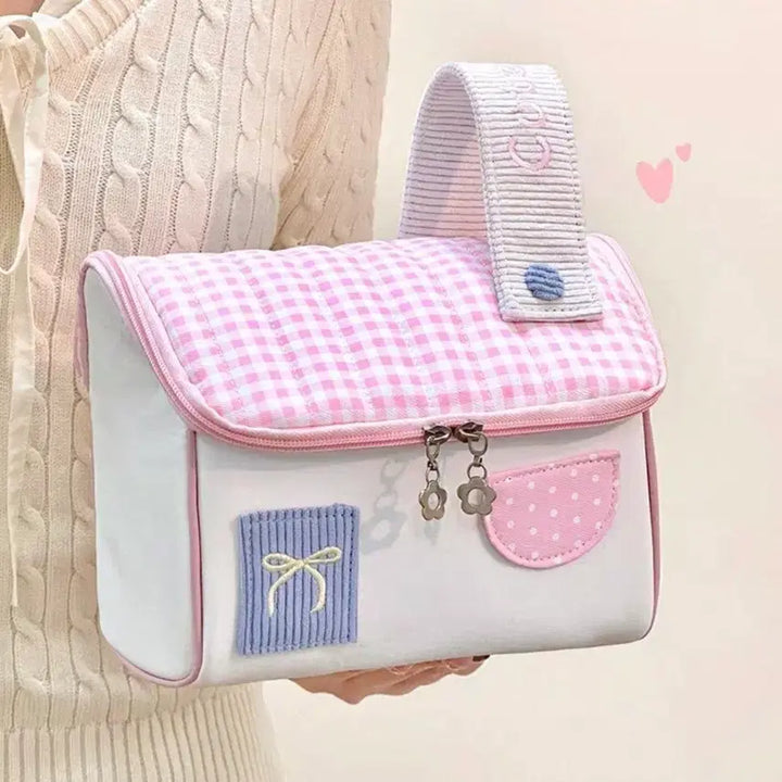 [SOLD OUT] 체크 하우스 디자인 가방 핑크,레드