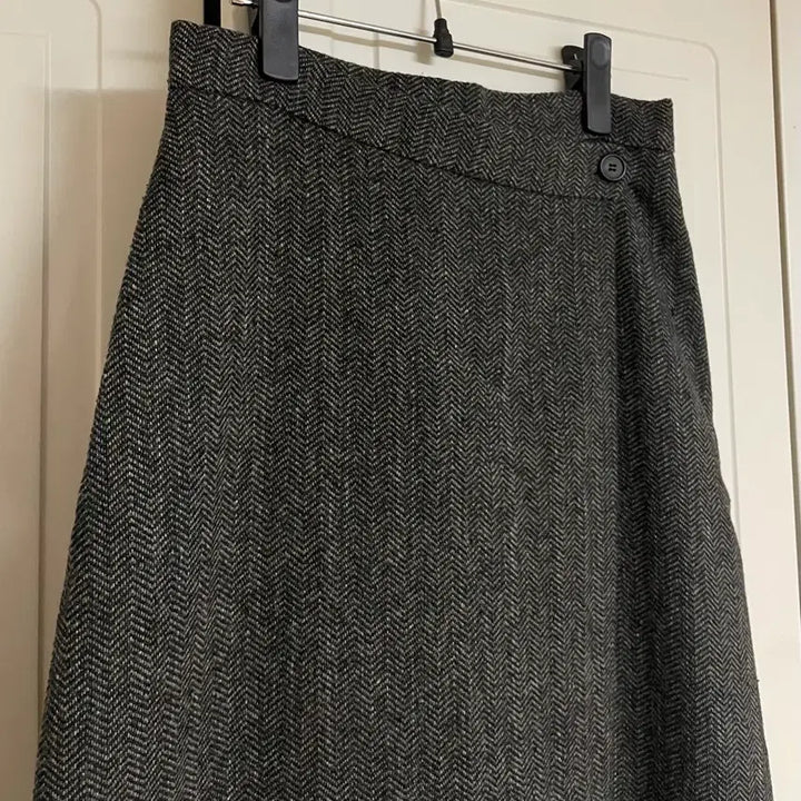 [BUNJANG] Herringbone Wool Long Skirt / 헤링본 울 롱 스커트