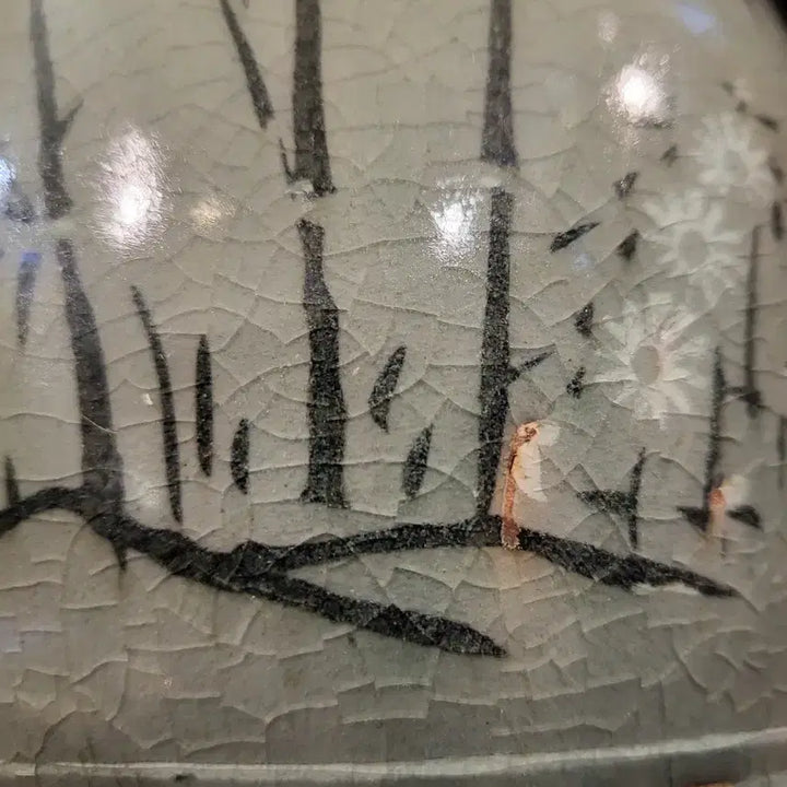 [BUNJANG] Celadon Inlaid Crane and Bamboo Vase / 청자 상감 운학 대죽문 호로병