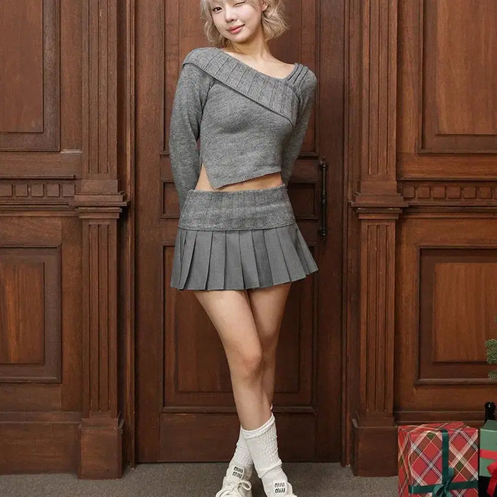 [BUNJANG] NAMDAMADE Knit Set (Grey) / 남다메이드 니트 셋업 (그레이)