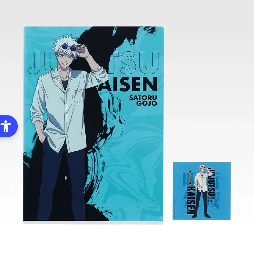 [BUNJANG] Jujutsu Kaisen Gojo Satoru Clear File and Sticker Set / 주술회전 제일복권 k상 고죠 사토루 클리어파일 + 스티커