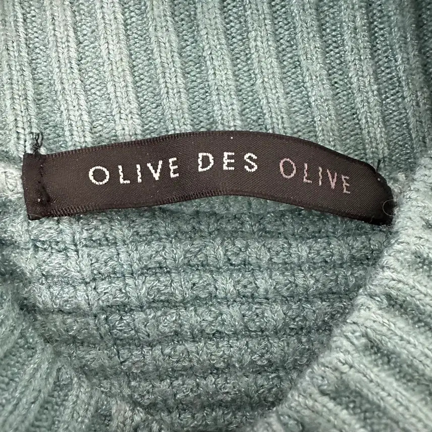 [BUNJANG] Olive Des Olive Cable Knit Turtleneck Sweater Emerald Green / [80-160/44] 올리브데올리브 꽈배기 짜임 터틀넥 니트 에메랄드