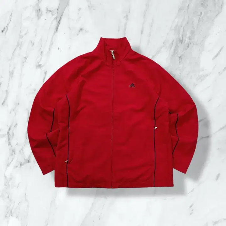 [BUNJANG] Adidas Old School Red Windbreaker Jacket / 아디다스 올드스쿨 레드 바람막이