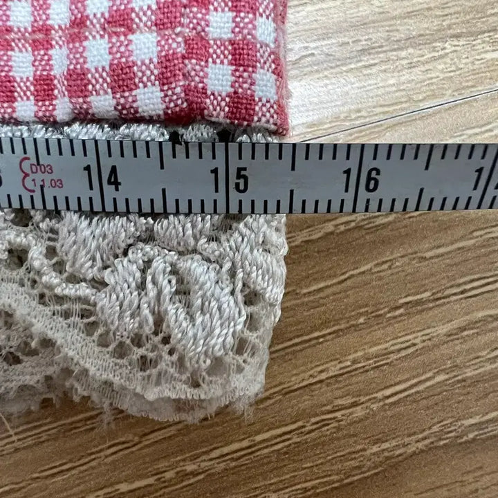 [BUNJANG] Checkered Lace Gather Pants / 체크무늬 레이스 개더 팬츠 5392