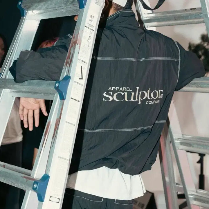 [BUNJANG] Sculptor Triple Stitched Windbreaker Black (Size M) / 스컬프터 Triple Stitched Windbreaker Black M