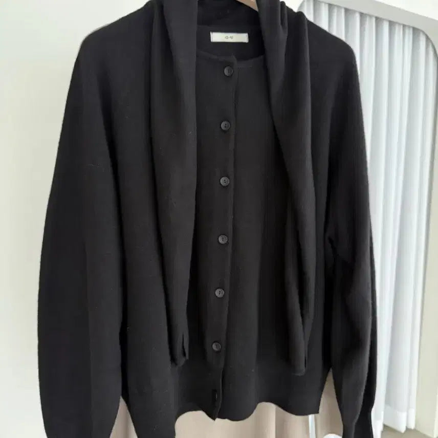 [BUNJANG] Ob Two-Way Scarf Knit Cardigan (Ivory) / [새상품/재고세일] 오브 투웨이 스카프 니트 가디건 (아이보리)