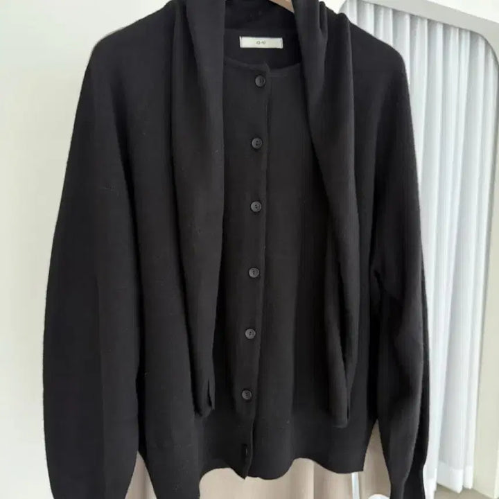 [BUNJANG] Ob Two-Way Scarf Knit Cardigan (Ivory) / [새상품/재고세일] 오브 투웨이 스카프 니트 가디건 (아이보리)