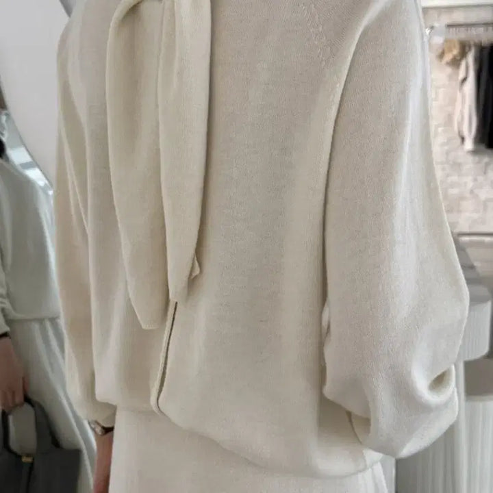 [BUNJANG] Ob Two-Way Scarf Knit Cardigan (Ivory) / [새상품/재고세일] 오브 투웨이 스카프 니트 가디건 (아이보리)
