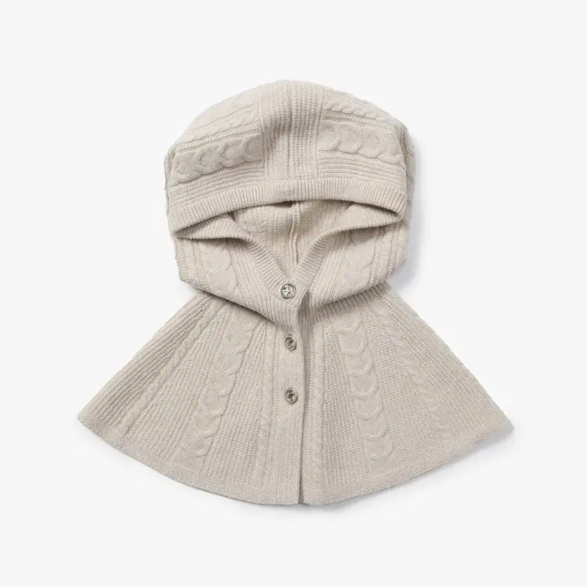 [BUNJANG] Missha Wool Cashmere Button Balaclava (Oatmeal) - New / 미샤 울 캐시미어 버튼 바라클라바 (오트밀) - 미착용 새상품