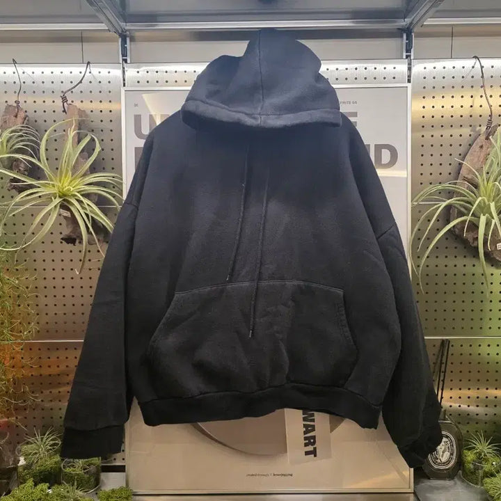 [BUNJANG] Black Fleece Hoodie / 검정 기모 후드티