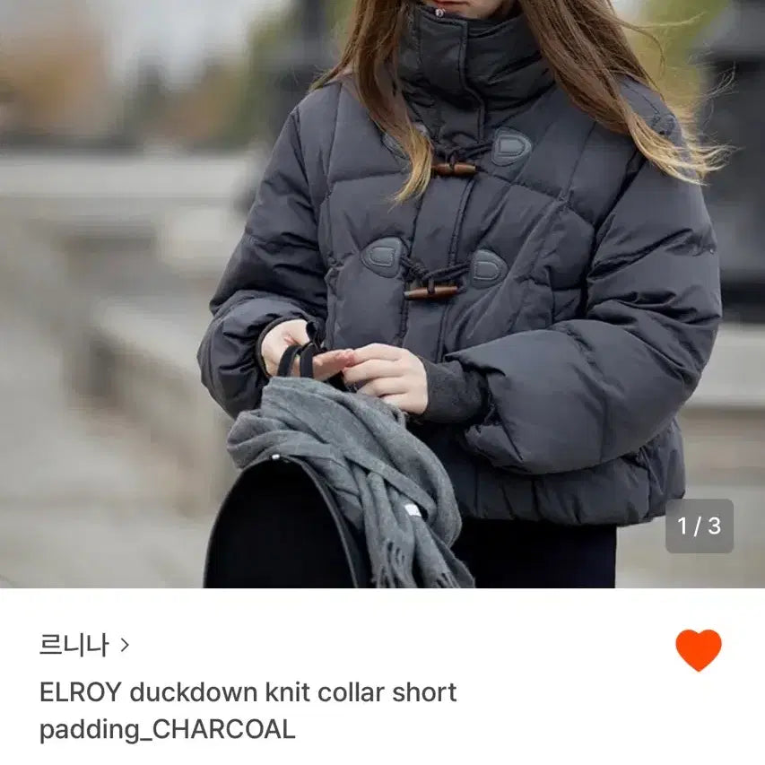 [BUNJANG] Reneena Duck Down Knit Collar Short Padded Jacket Black / 르니나 덕다운 니트카라 숏 기장 패딩 블랙