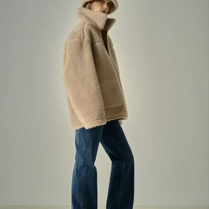 [BUNJANG] Unknown Facade Pattern Reversible Lambswool Half Mustang / 파사드패턴 램스울 리버시블 하프 무스탕 팝니다.