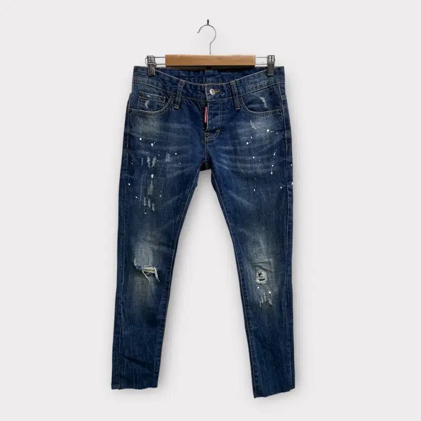 [BUNJANG] Dsquared2 Washed Denim Pants (Size 38) / 디스퀘어드2 페인팅 워시드 빈티지 데님 팬츠-38사이즈