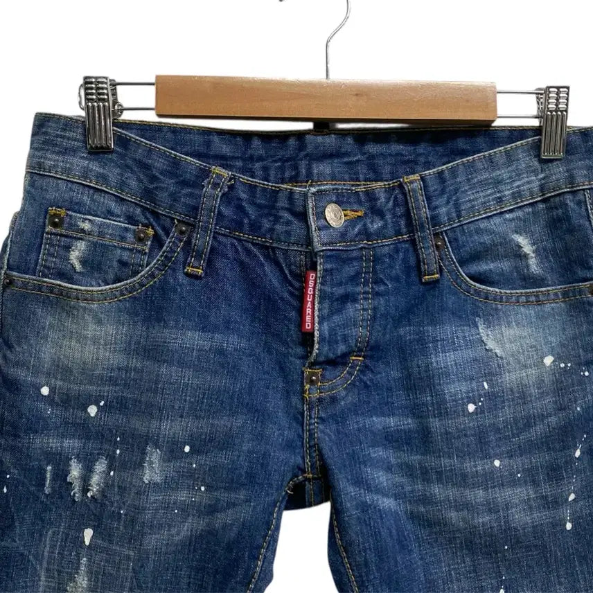 [BUNJANG] Dsquared2 Washed Denim Pants (Size 38) / 디스퀘어드2 페인팅 워시드 빈티지 데님 팬츠-38사이즈