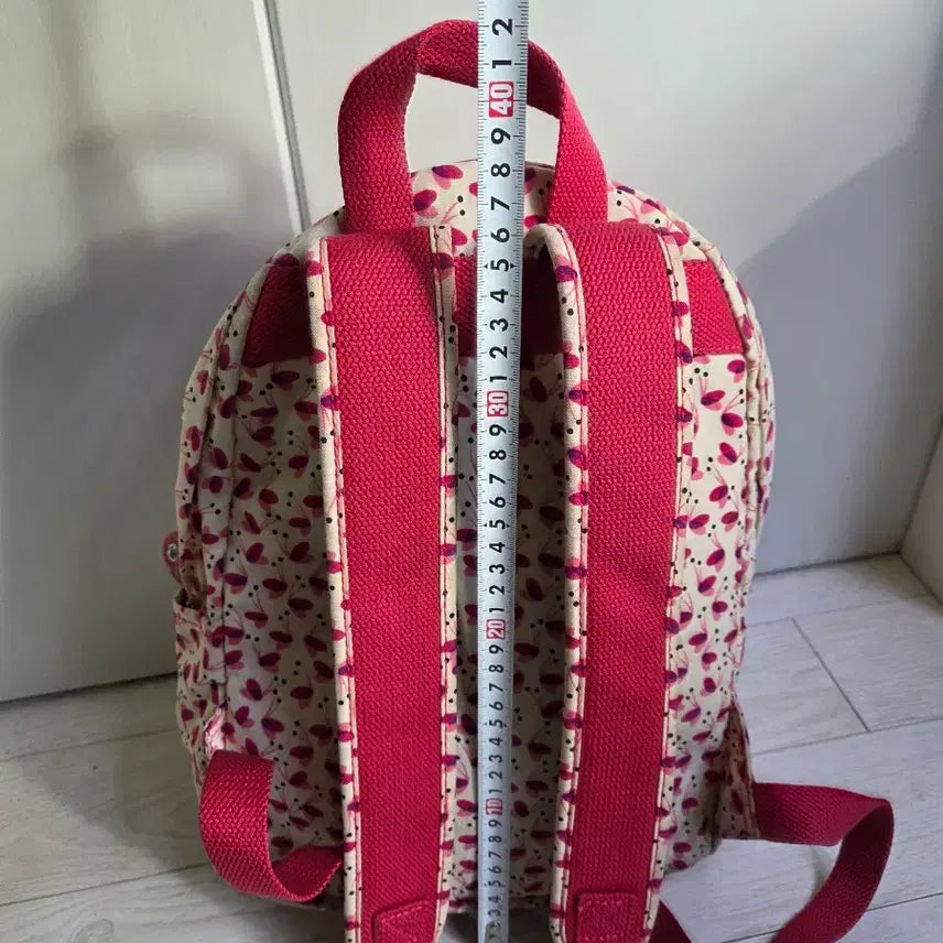 [BUNJANG] Kipling Floral Backpack / 키플링 꽃무늬 백팩 핑크 포인트