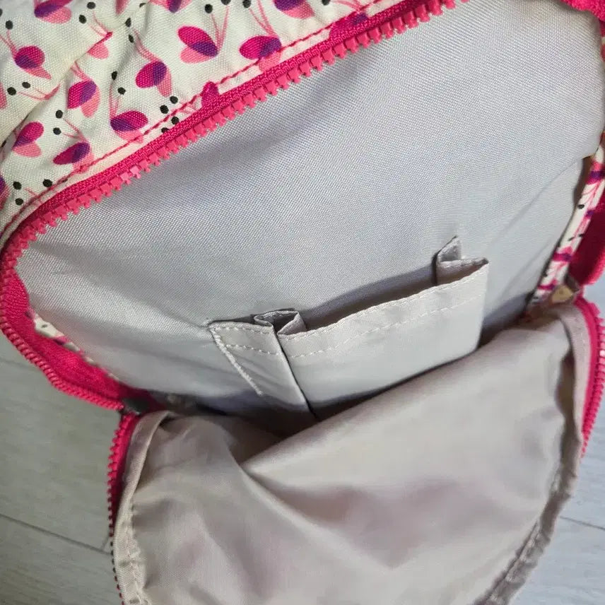 [BUNJANG] Kipling Floral Backpack / 키플링 꽃무늬 백팩 핑크 포인트