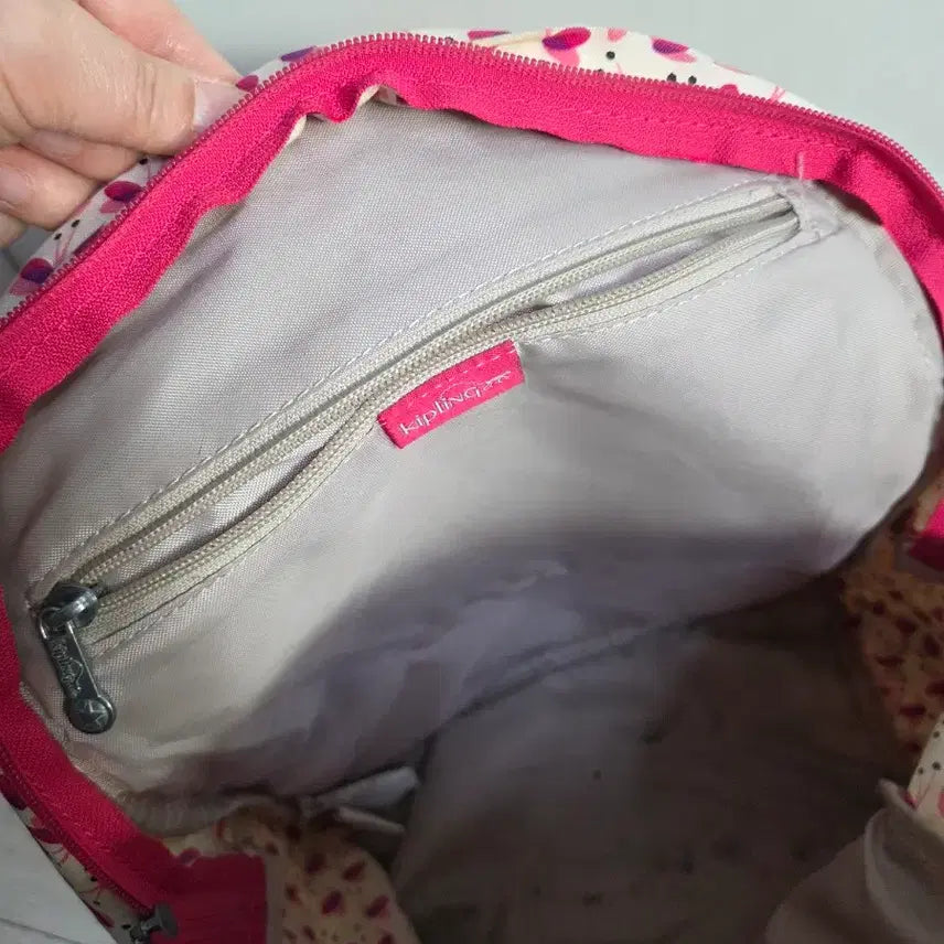 [BUNJANG] Kipling Floral Backpack / 키플링 꽃무늬 백팩 핑크 포인트