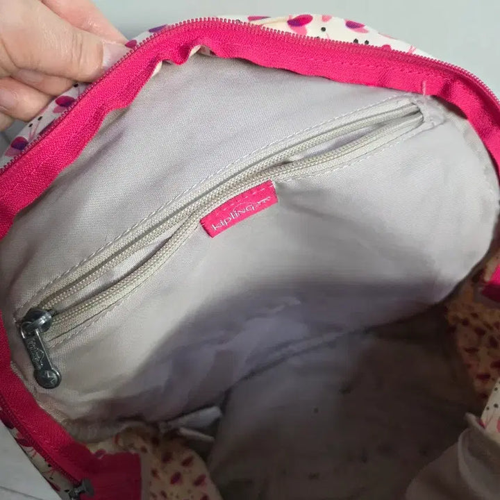 [BUNJANG] Kipling Floral Backpack / 키플링 꽃무늬 백팩 핑크 포인트