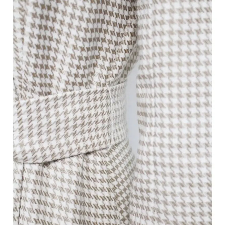 [BUNJANG] Blancshow Houndstooth Dress Beige S / 블랑쇼 하운드투스 드레스 원피스 베이지 s