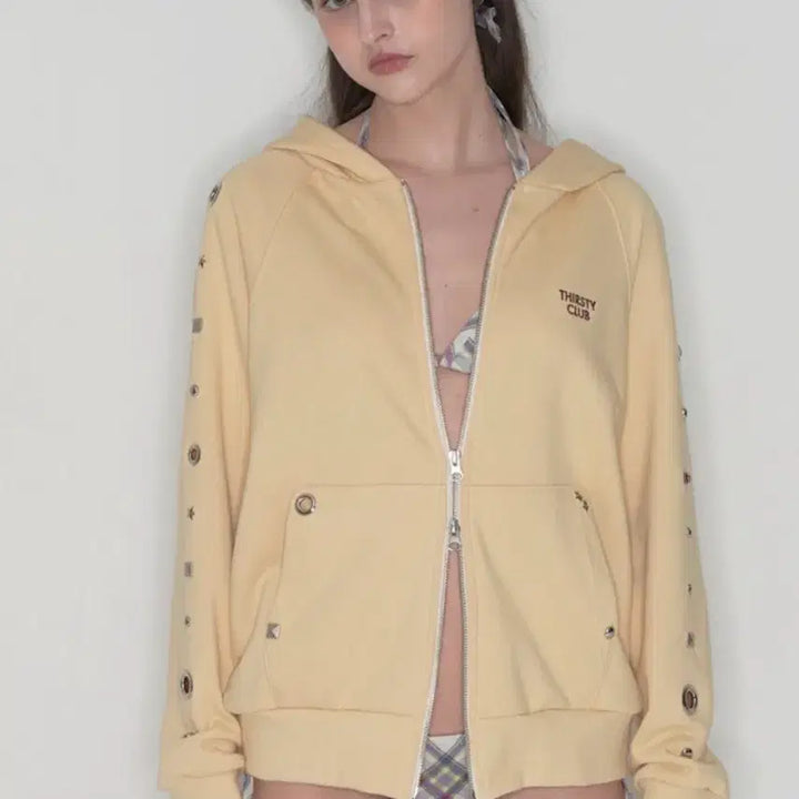 [BUNJANG] Thirsty Club Butter Hoodie Zip-up / 떨스티클럽 후드집업 [버터]