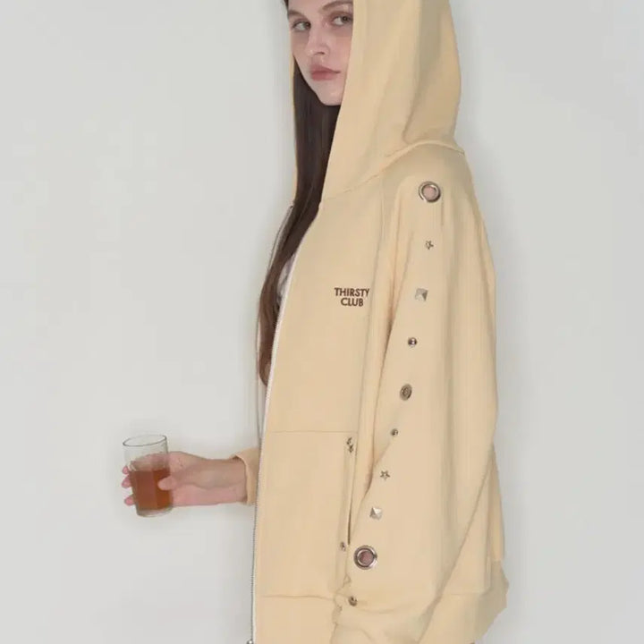[BUNJANG] Thirsty Club Butter Hoodie Zip-up / 떨스티클럽 후드집업 [버터]