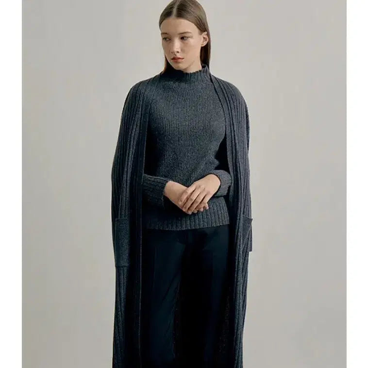 [BUNJANG] Blancshow Essential Top Knit Charcoal S / 블랑쇼 에센셜 탑 니트 차콜 s