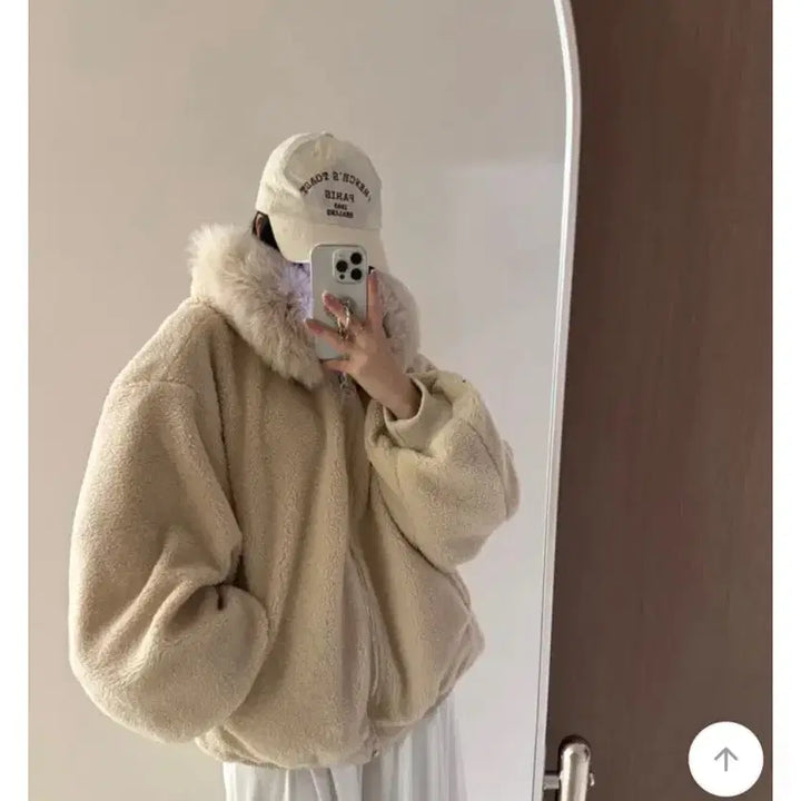 [BUNJANG] Unknown Item Fox Fur Reversible Jumper / 폭스퍼 양면 점퍼