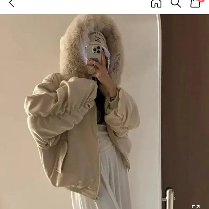 [BUNJANG] Unknown Item Fox Fur Reversible Jumper / 폭스퍼 양면 점퍼