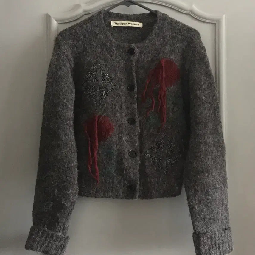 [BUNJANG] The Open Product Argyle Knit Cardigan / 더오픈프로덕트 아가일 니트 가디건 국문택