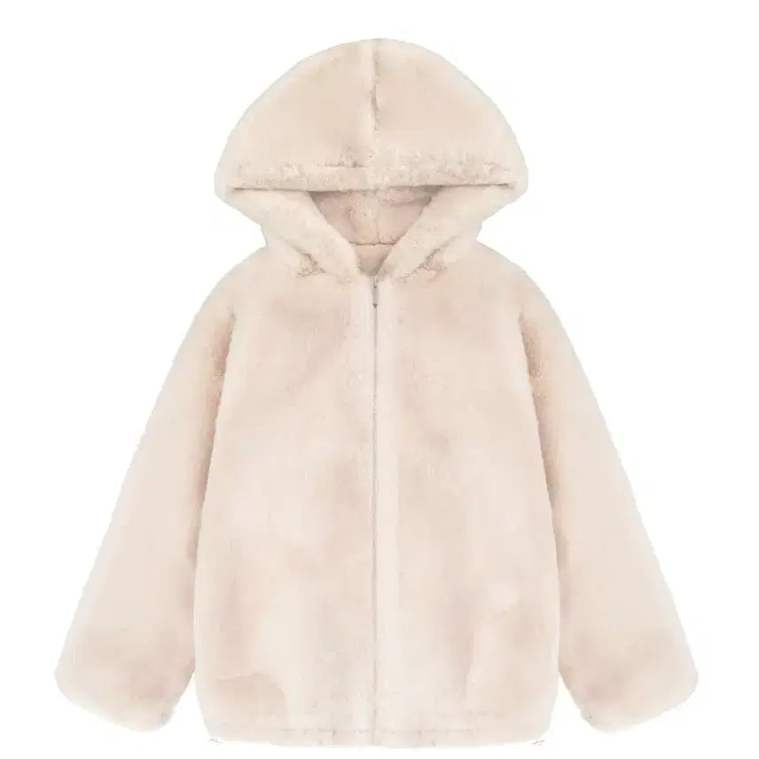 [BUNJANG] Clicheria Peach Pudding Fur Jacket / 클리시어 피치 푸딩 퍼 자켓