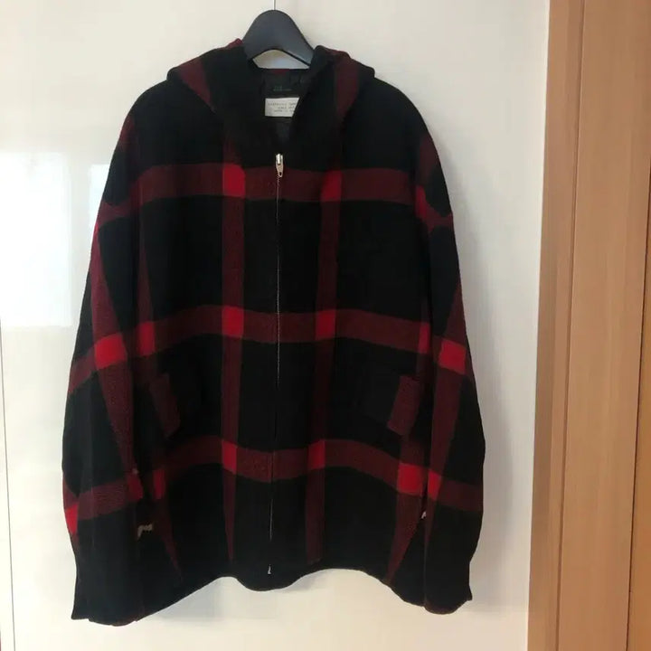[BUNJANG] Benetton Alexander Checkered Hooded Handmade Coat / 베네통 21년 알렉산더 체크 후드 핸드메이드 코트 노르딕 에스닉