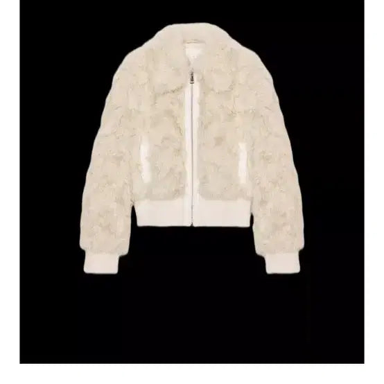 [BUNJANG] Zara Faux Fur Bomber Jacket Ivory / 자라 페이크퍼 봄버 자켓 퍼자켓 아이보리