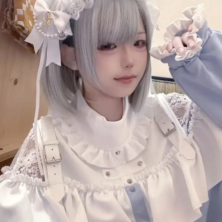 [BUNJANG] Frill Top, Shorts, and Leg Warmers Set / 지뢰계 양산형 프릴 상의+반바지+레그워머 세트